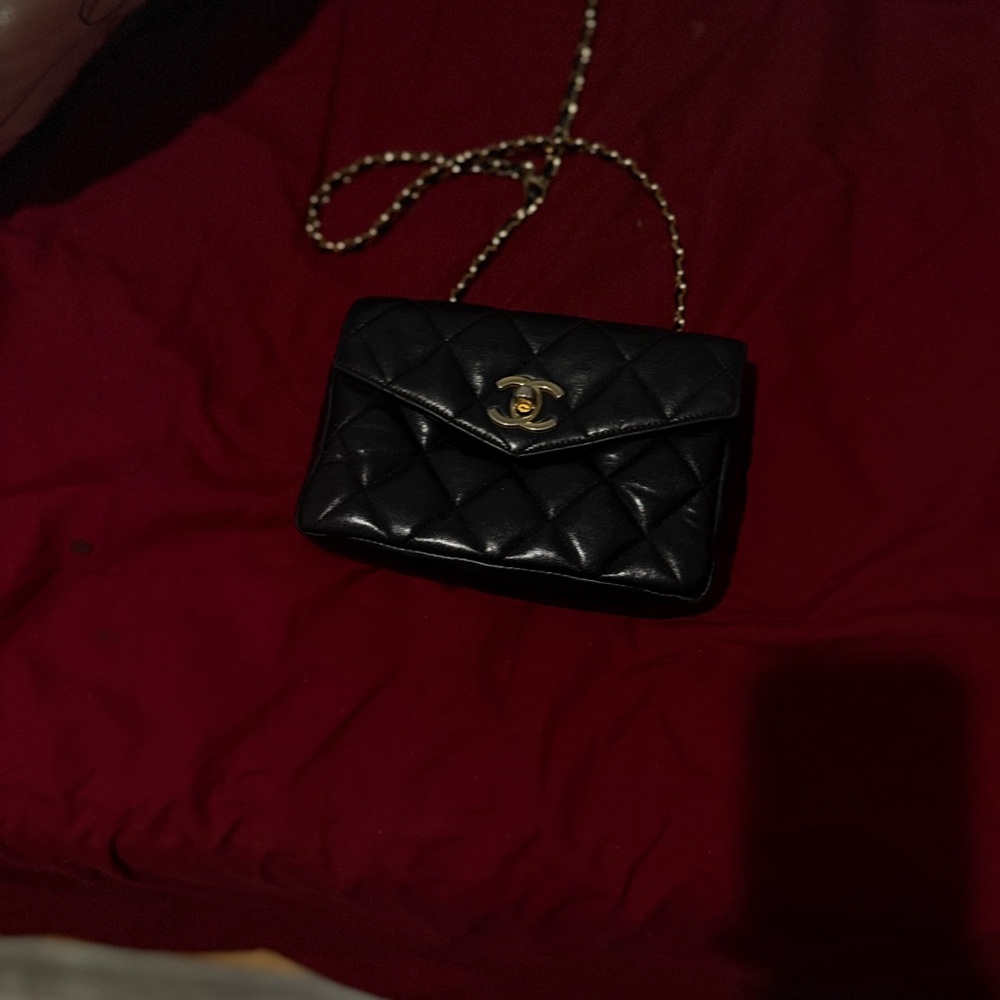 Chanel Black Quilted Leather Chain Bag